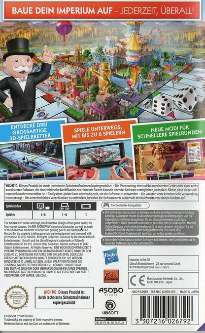 Monopoly für Nintendo Switch - Nintendo Switch Rückseite