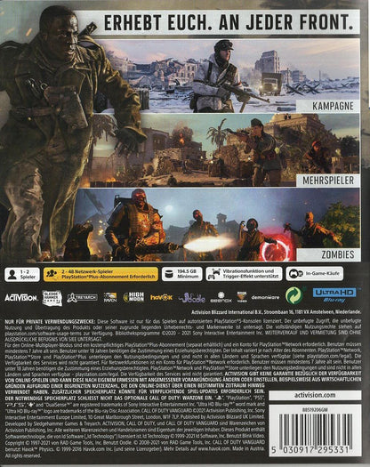 Call of Duty: Vanguard - PlayStation 5 Rückseite