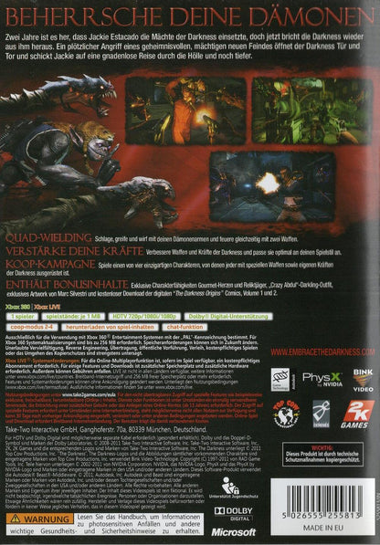 The Darkness II - Xbox 360 Rückseite