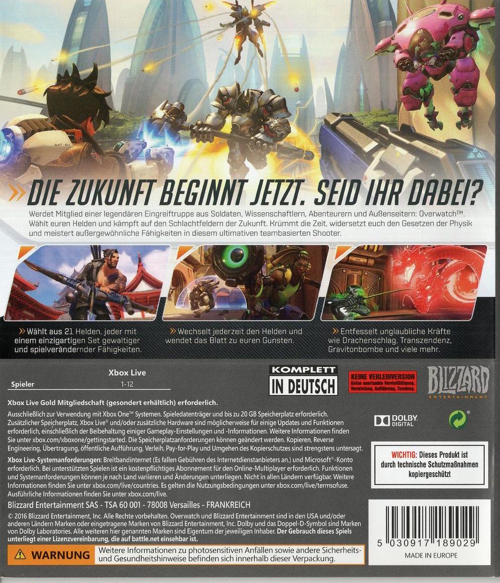 Overwatch: Origins Edition - Xbox One Rückseite