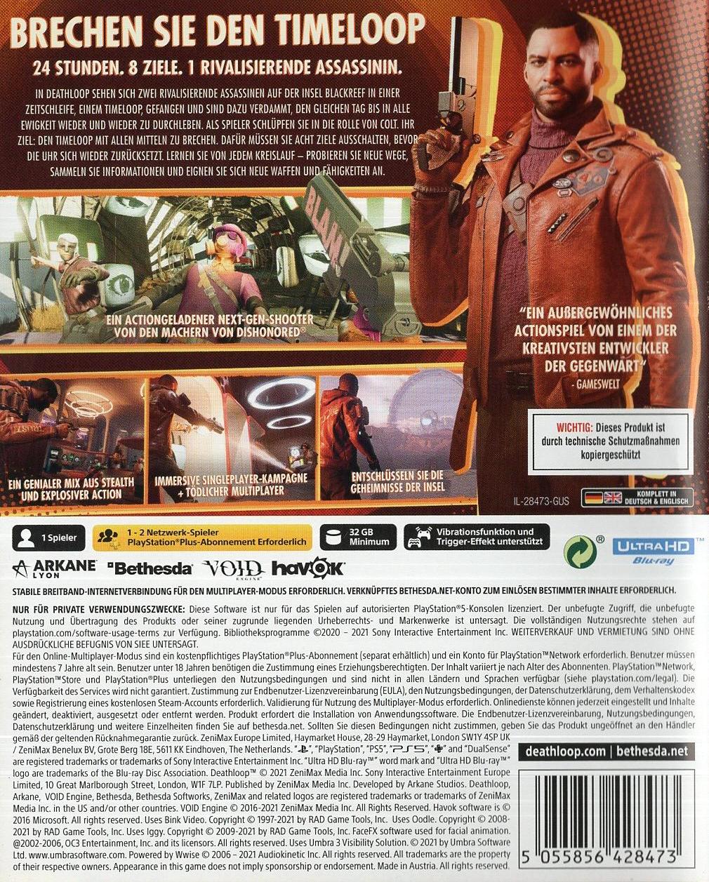Deathloop - PlayStation 5 Rückseite