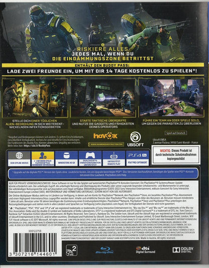 Tom Clancy's Rainbow Six Extraction - PlayStation 4 Rückseite