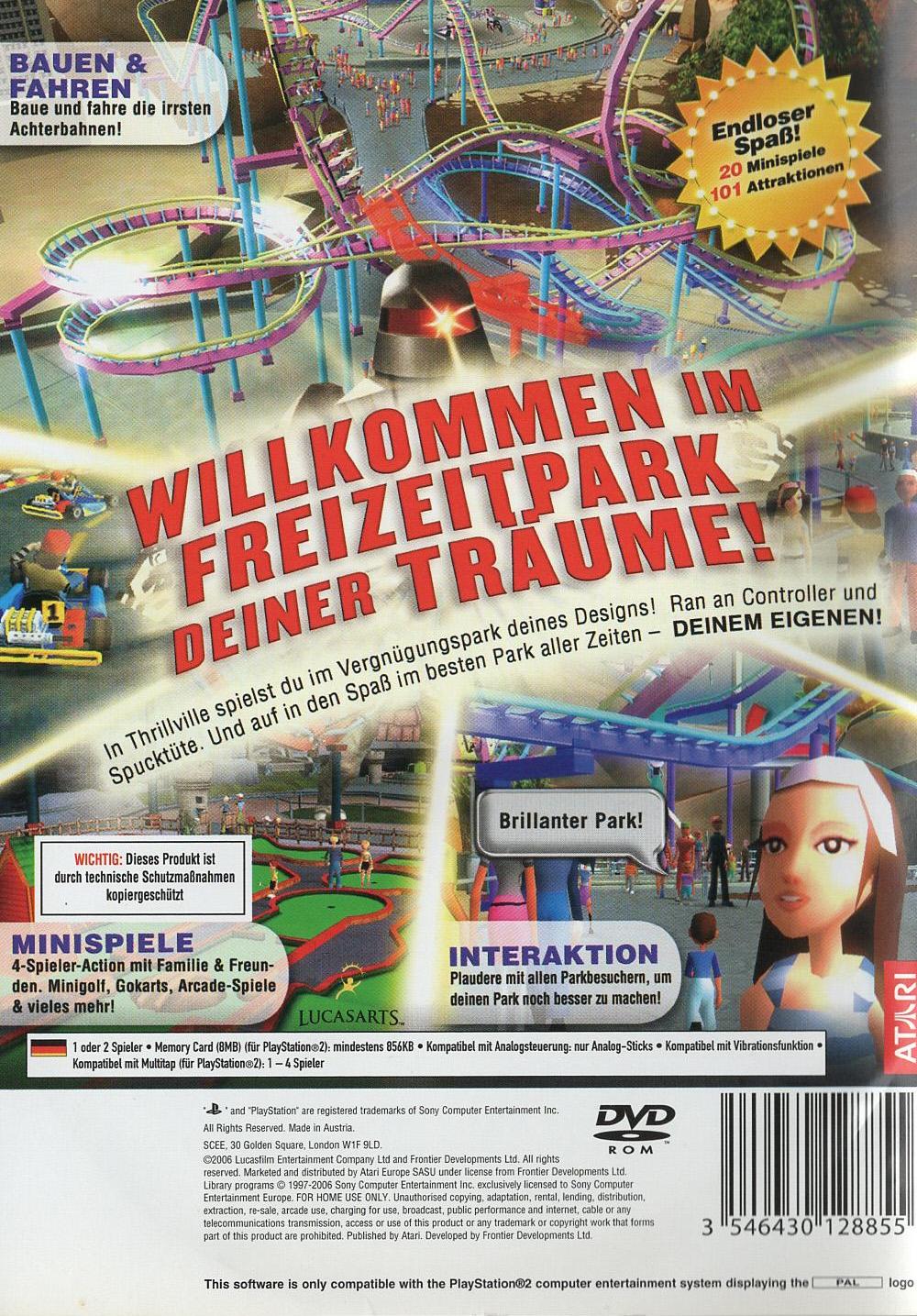 Thrillville - PlayStation 2 Rückseite