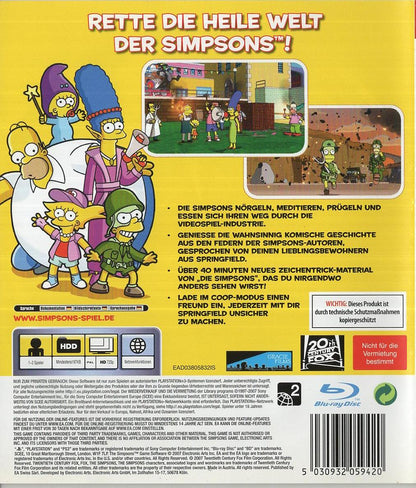 Die Simpsons - Das Spiel - PlayStation 3 Rückseite