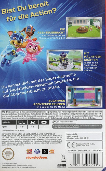 Paw Patrol: Mighty Pups - Die Rettung der Abenteuerbucht - Nintendo Switch Rückseite