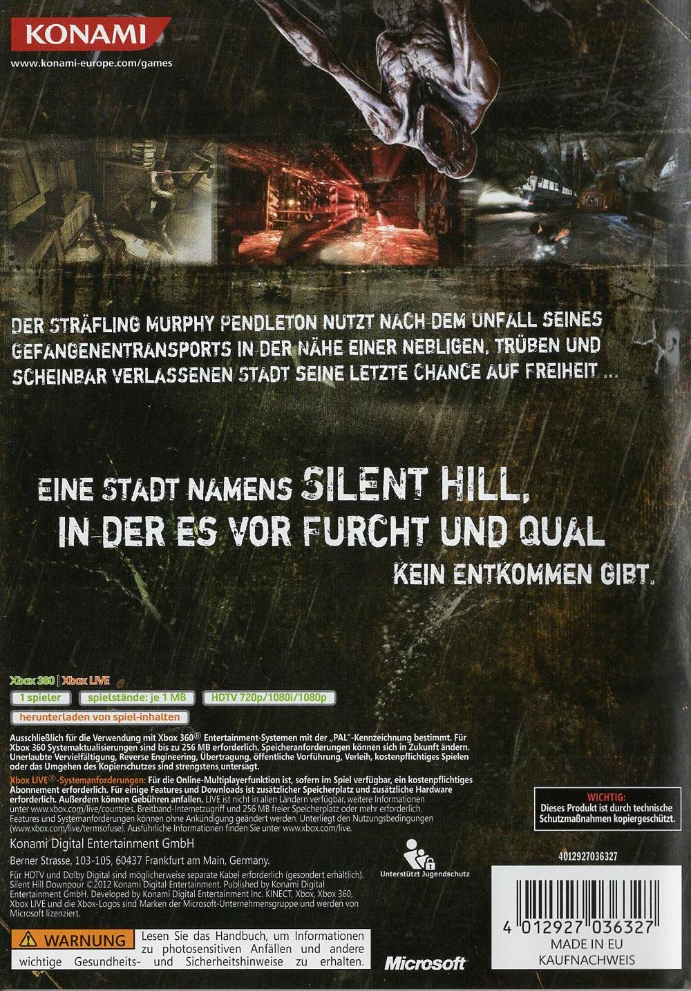 Silent Hill Downpour - Xbox 360 Rückseite