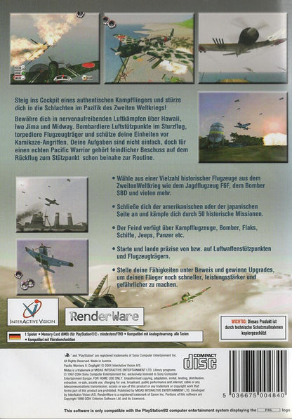 Pacific Warriors II: Dogfight - PlayStation 2 Rückseite