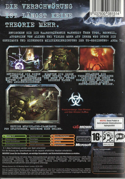 Area 51 - Xbox Rückseite