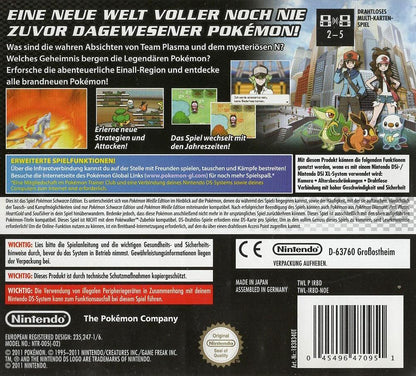 Pokémon Schwarze Edition - Nintendo DS Rückseite