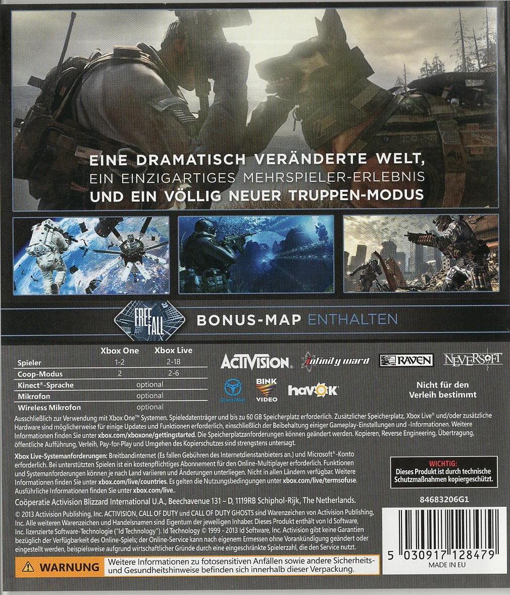 Call of Duty: Ghosts - Xbox One Rückseite