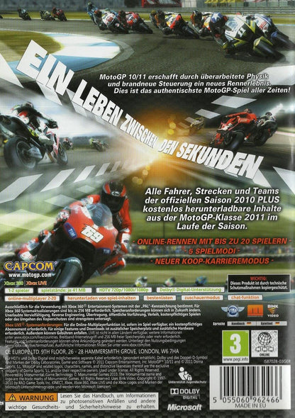 MotoGP 10/11 - Xbox 360 Rückseite