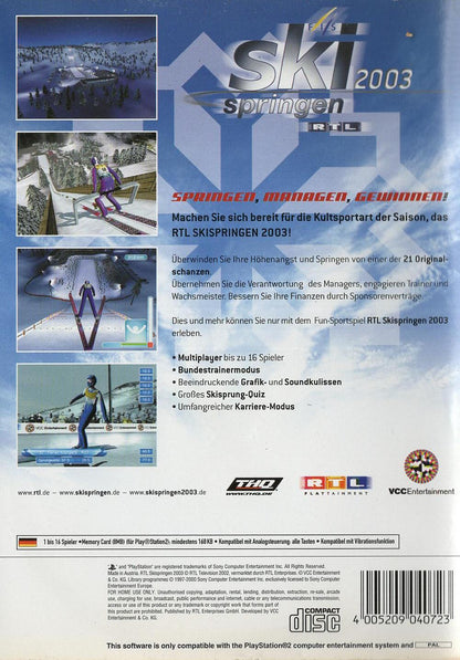 RTL Skispringen 2003 - PlayStation 2 Rückseite