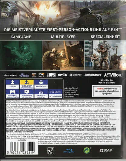 Call of Duty: Modern Warfare - PlayStation 4 Rückseite
