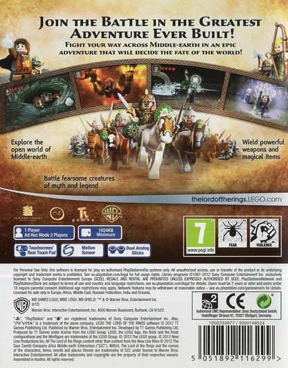 LEGO The Lord of the Rings - PlayStation Vita Rückseite