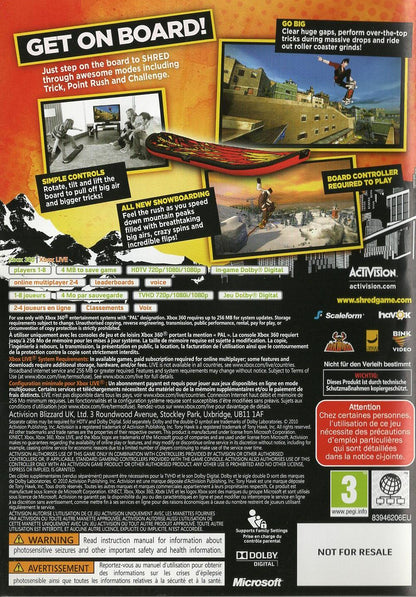 Tony Hawk: Shred - Xbox 360 Rückseite
