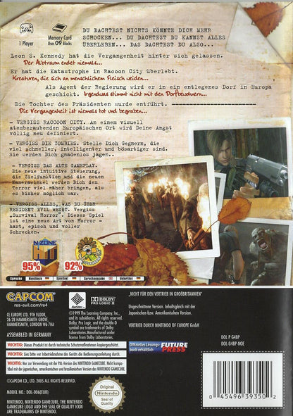 Resident Evil 4 - Nintendo GameCube Rückseite