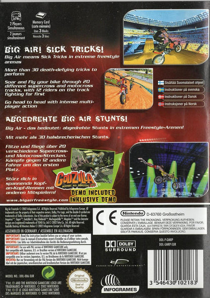 Big Air Freestyle - Nintendo GameCube Rückseite