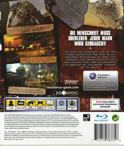 Resistance 2 - PlayStation 3 Rückseite