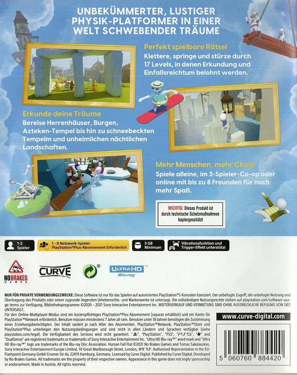 Human: Fall Flat - PlayStation 5 Rückseite