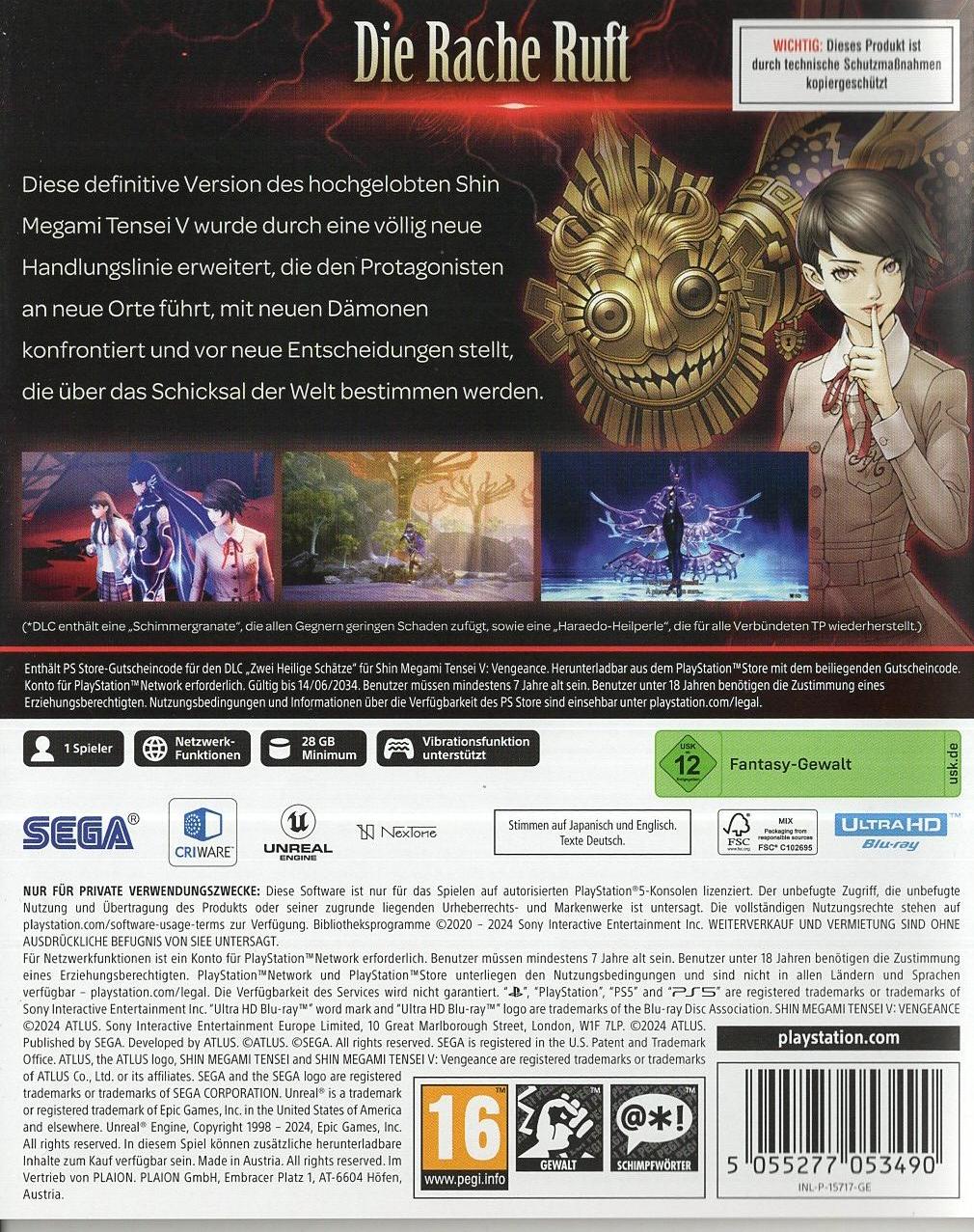 Shin Megami Tensei V: Vengeance - PlayStation 5 Rückseite
