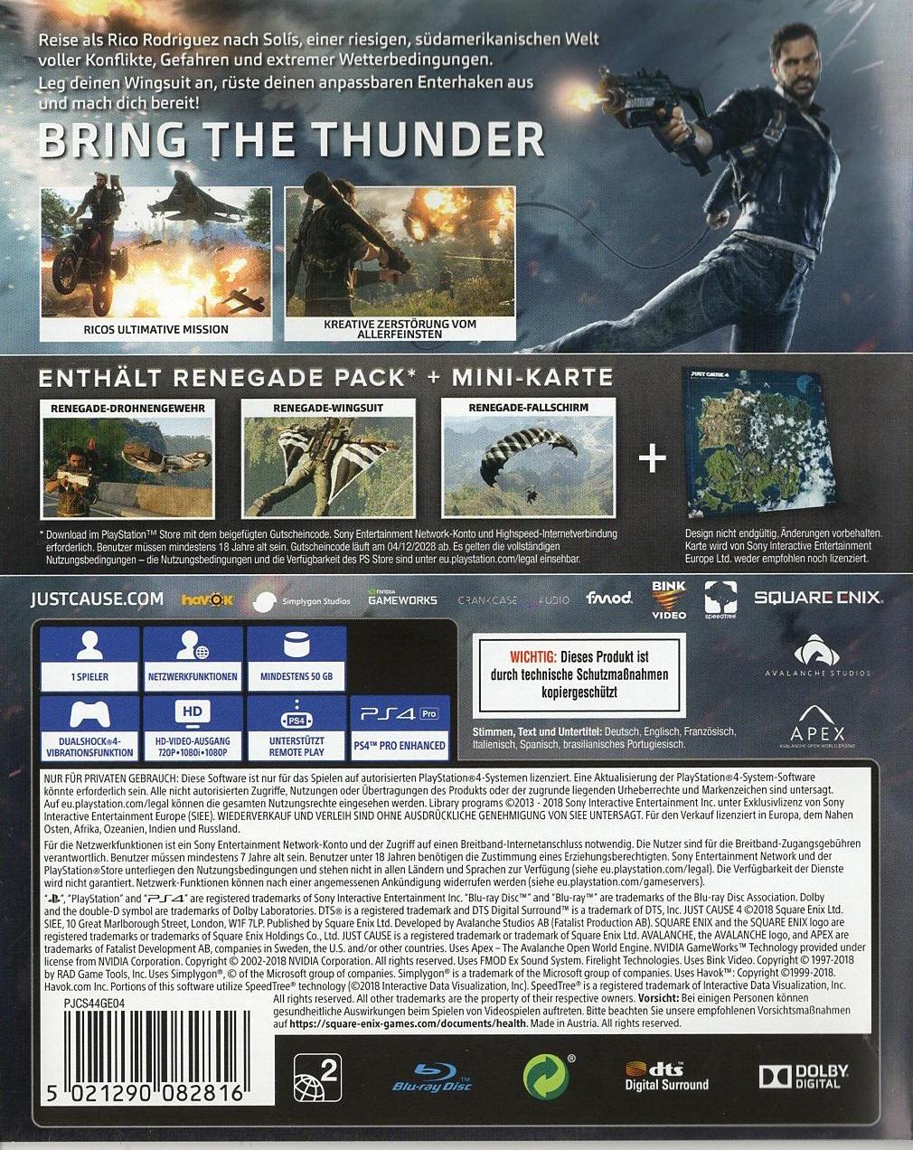 Just Cause 4 - PlayStation 4 Rückseite