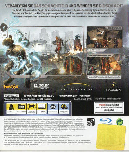 Fracture - PlayStation 3 Rückseite