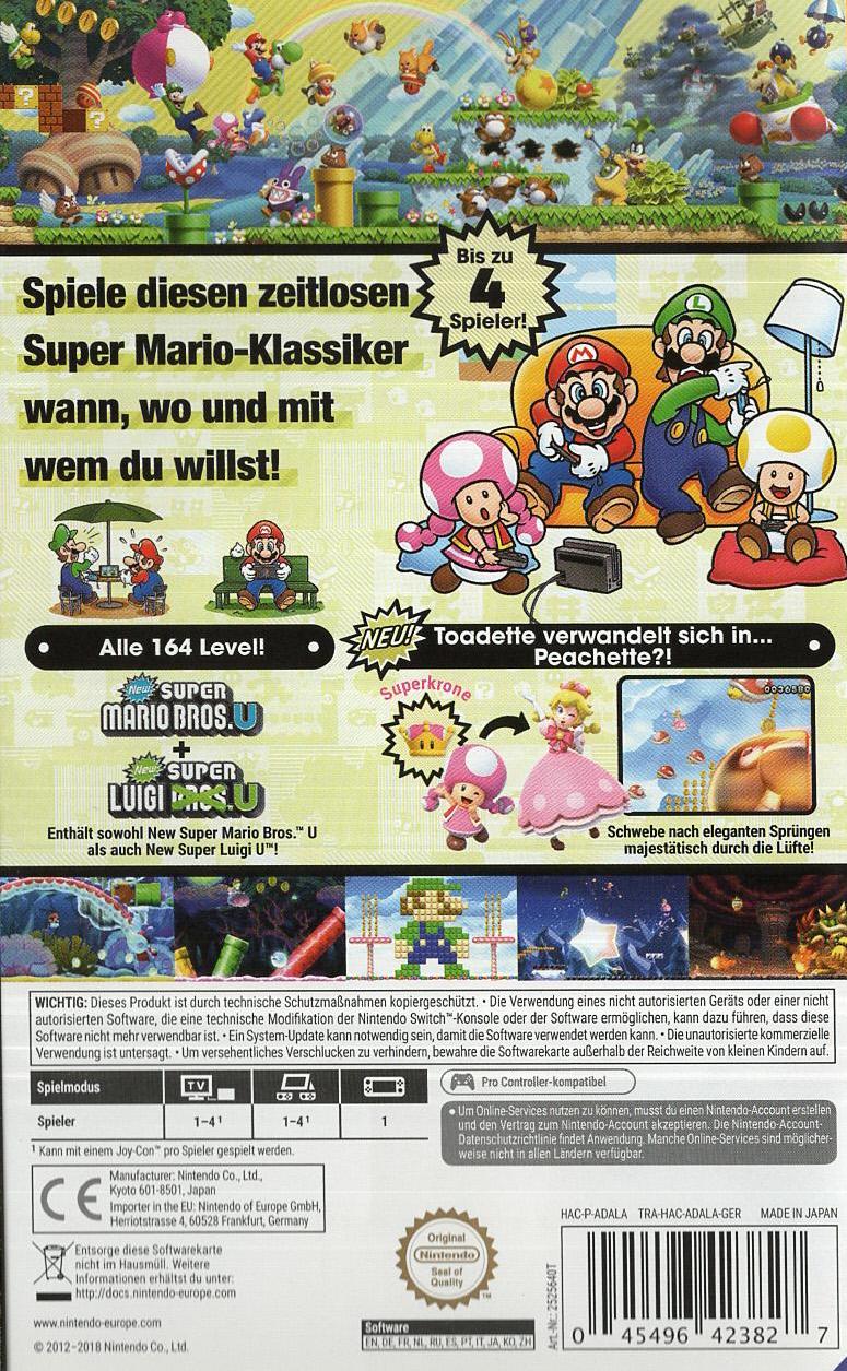 New Super Mario Bros. U Deluxe - Nintendo Switch Rückseite