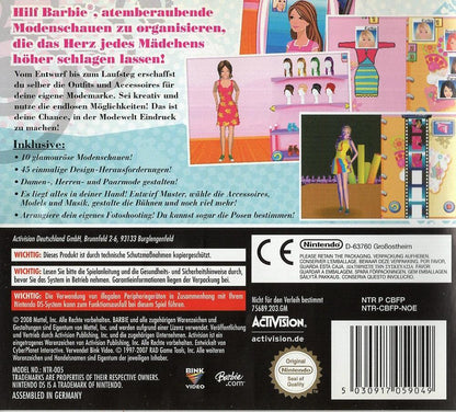 Barbie Fashion Show: Mode mit Stil - Nintendo DS Rückseite
