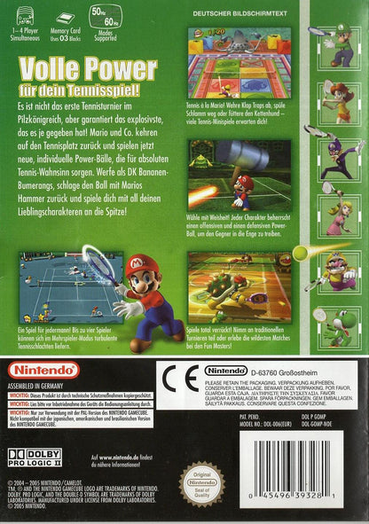 Mario Power Tennis - Nintendo GameCube Rückseite