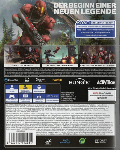 Destiny 2 - PlayStation 4 Rückseite