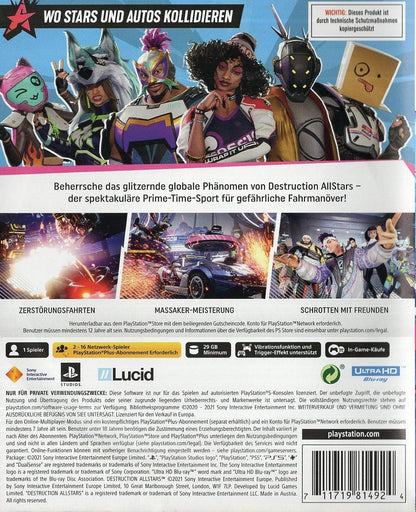 Destruction AllStars - PlayStation 5 Rückseite