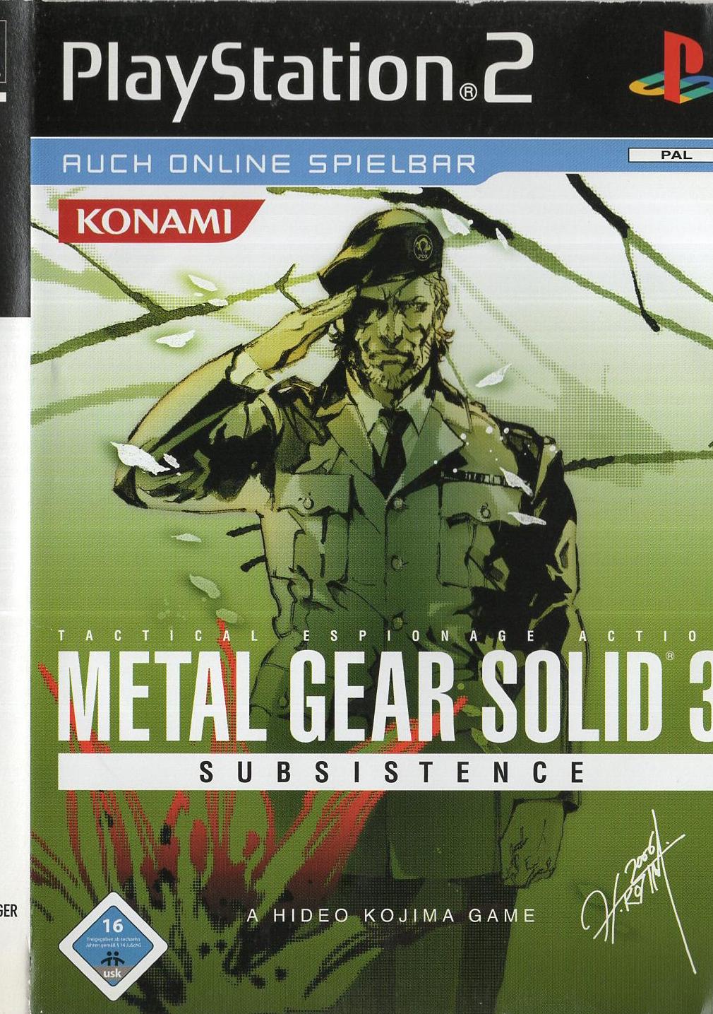 Metal Gear Solid 3: Subsistence - PlayStation 2 Vorderseite