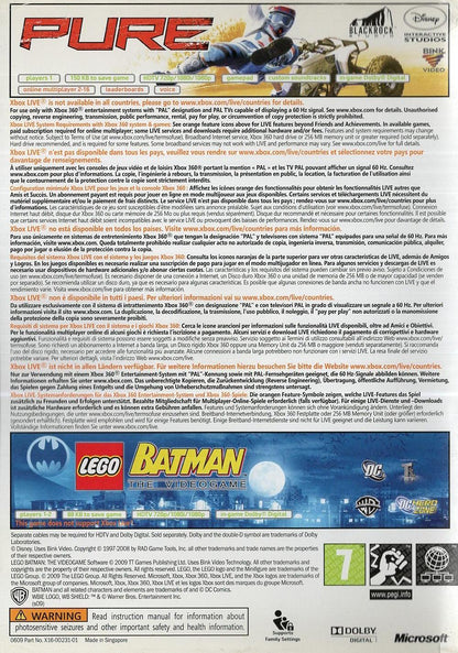 Pure - Lego Batman - Xbox 360 Rückseite