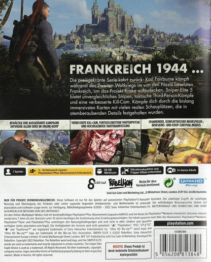 Sniper Elite 5 - PlayStation 5 Rückseite