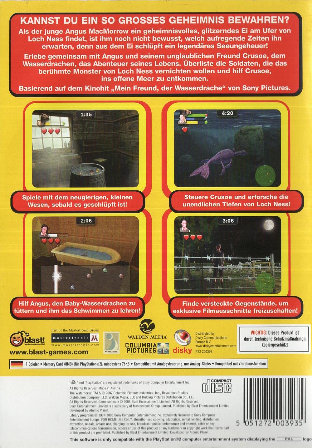 Mein Freund, der Wasserdrache - PlayStation 2 Rückseite