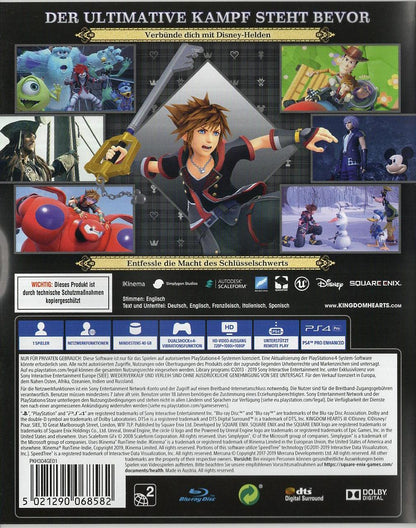 Kingdom Hearts III - PlayStation 4 Rückseite