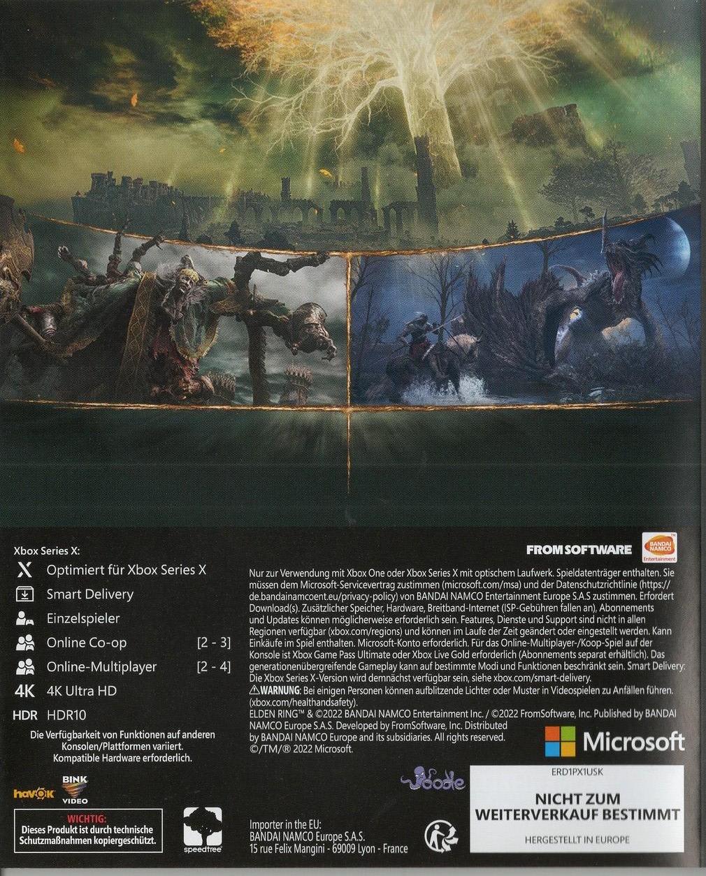 Elden Ring - Xbox Series X/S Rückseite