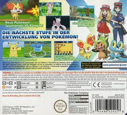 Pokémon X - Nintendo 3DS Rückseite