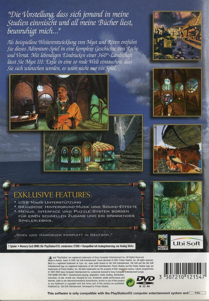 Myst III: Exile - PlayStation 2 Rückseite