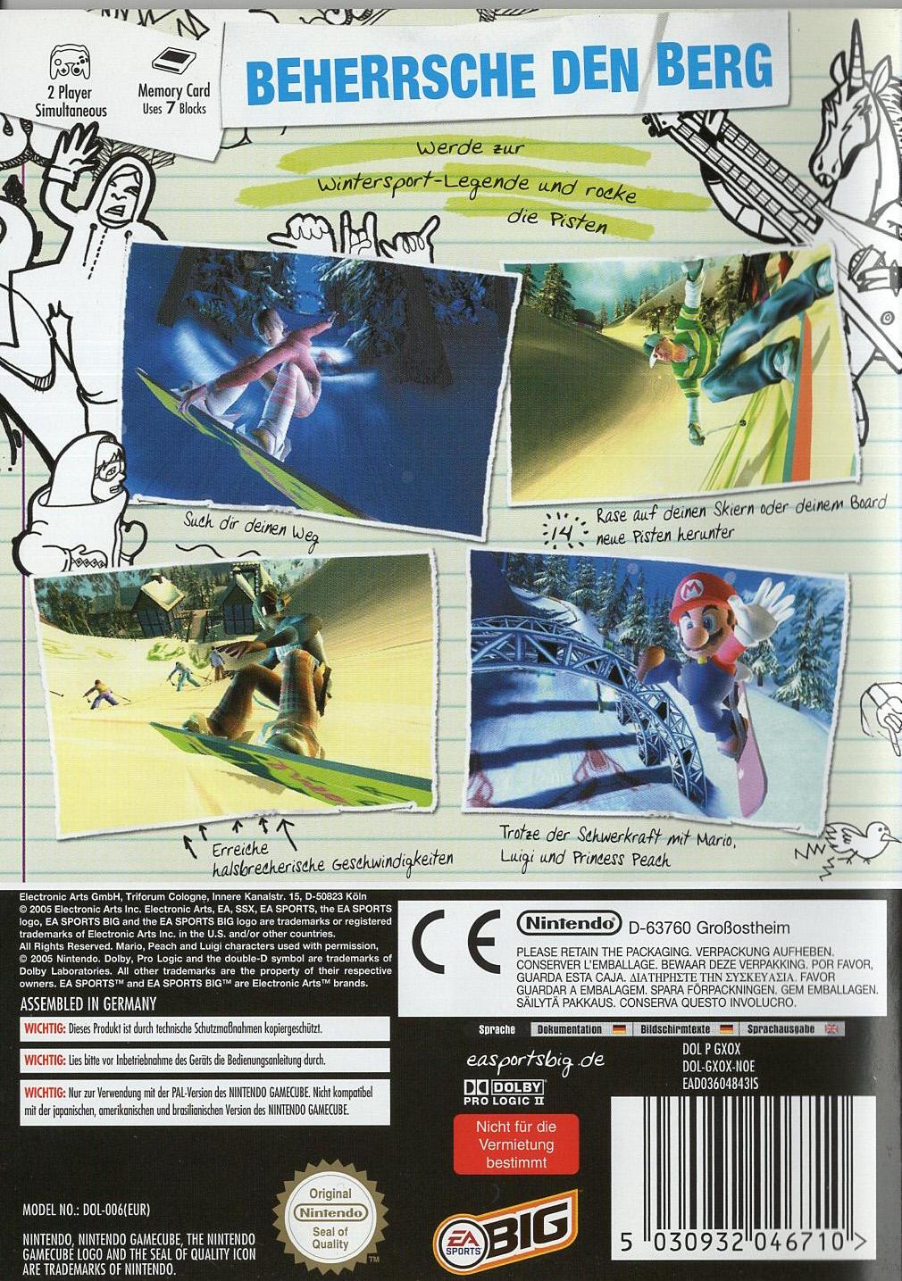 SSX on Tour - Nintendo GameCube Rückseite