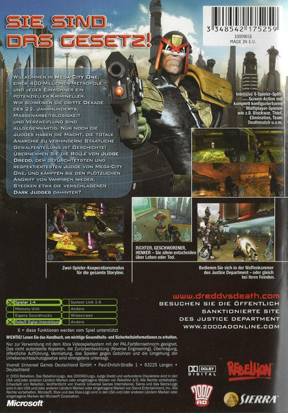 Judge Dredd: Dredd vs. Death - Xbox Rückseite