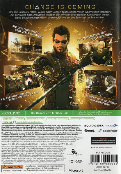 Deus Ex: Human Revolution - Xbox 360 Rückseite
