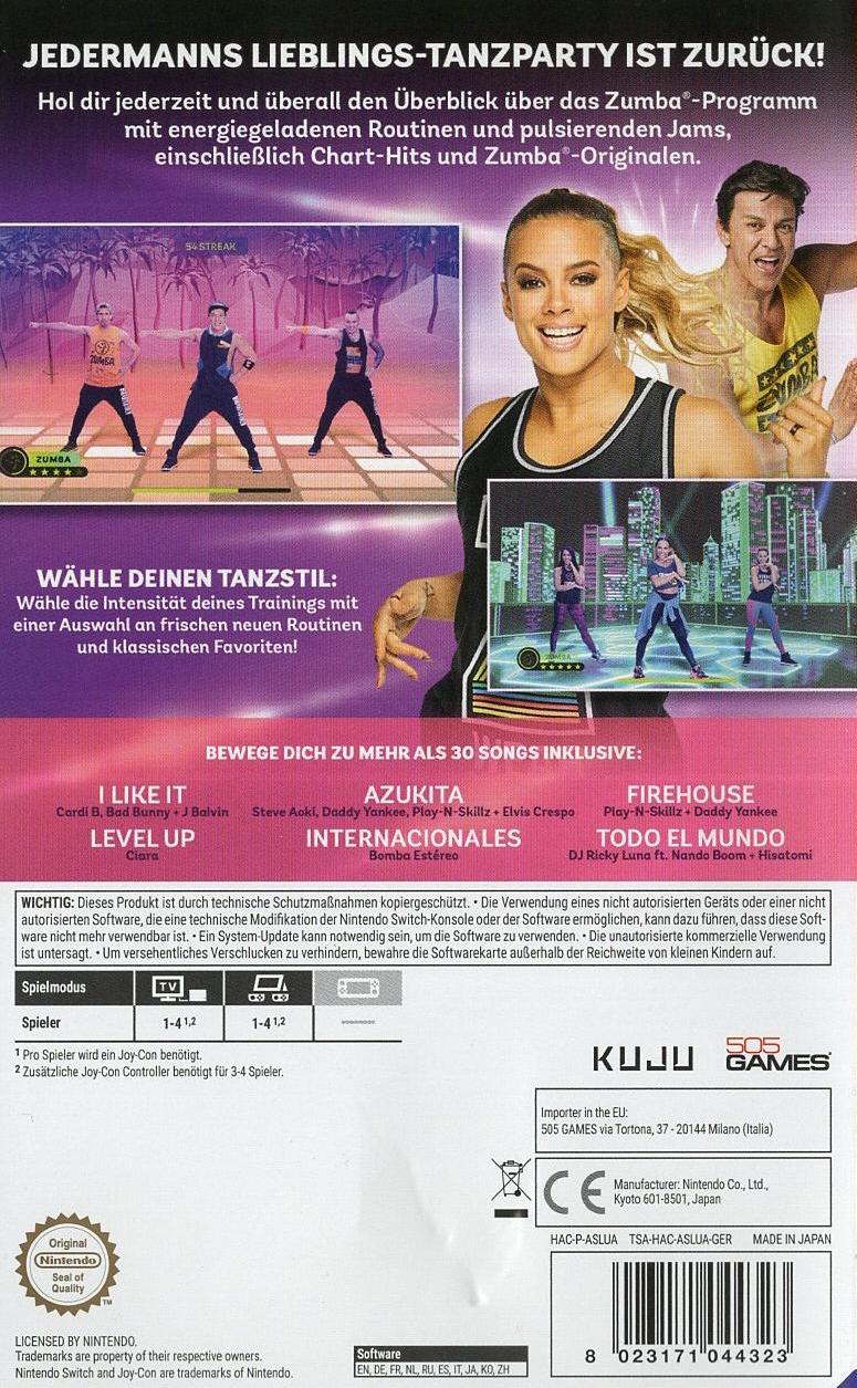 Zumba Burn It Up! - Nintendo Switch Rückseite