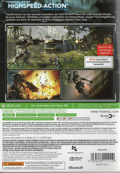Titanfall - Xbox 360 Rückseite