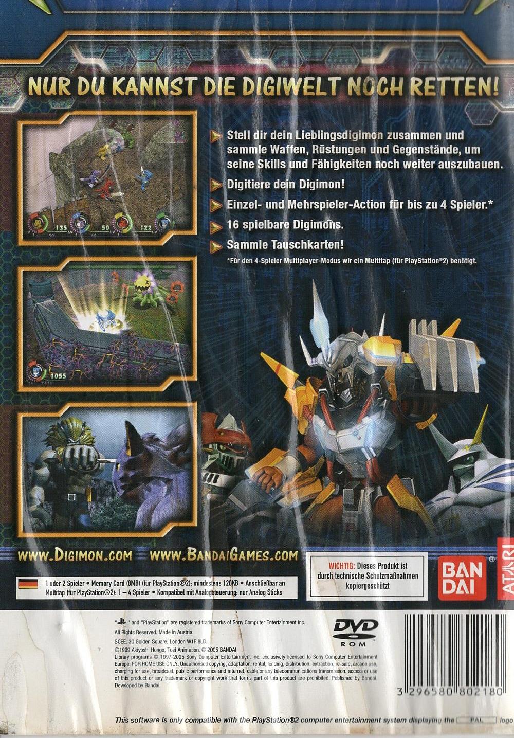 Digimon World 4 - PlayStation 2 Rückseite