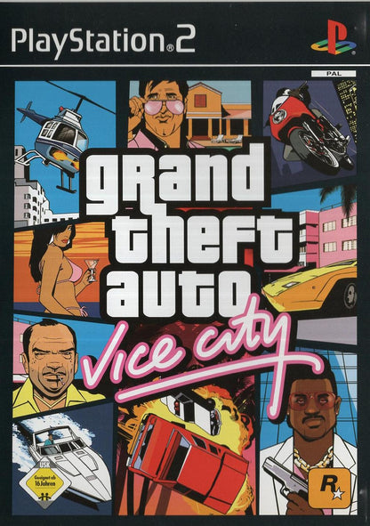 Grand Theft Auto: Vice City mit Karte- PlayStation 2 Vorderseite