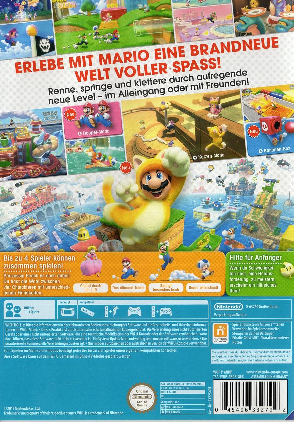 Super Mario 3D World - Nintendo Wii U Rückseite