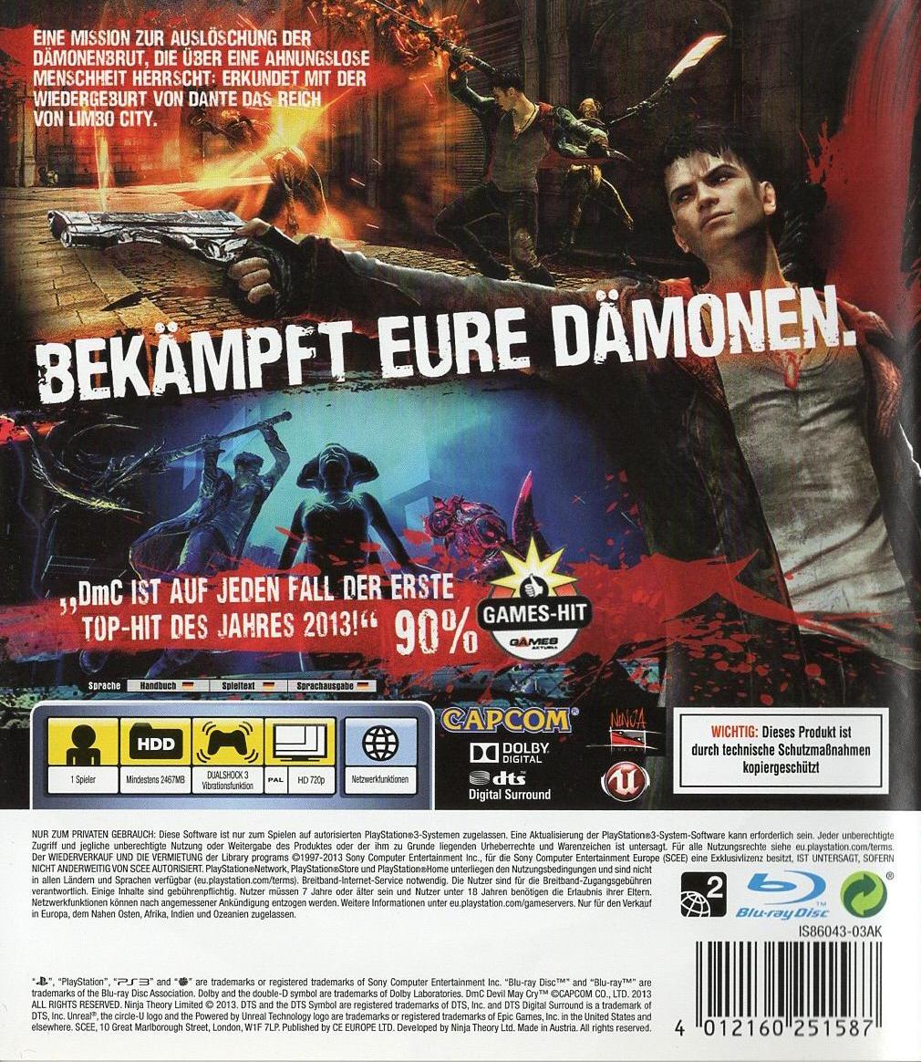DmC Devil May Cry - PlayStation 3 Rückseite