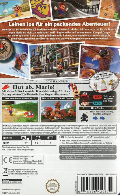 Super Mario Odyssey - Nintendo Switch Rückseite