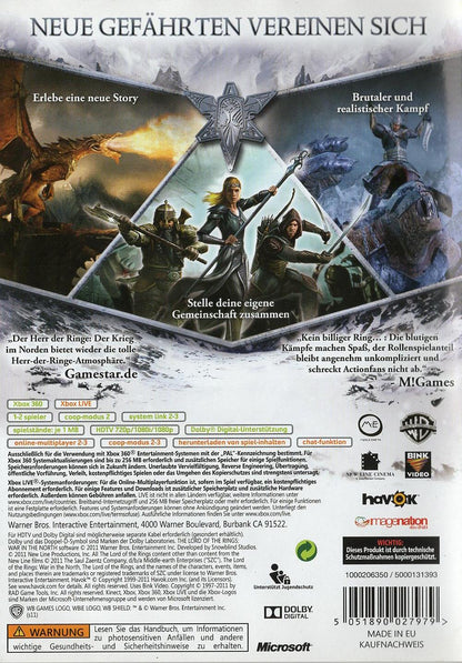 Der Herr der Ringe: Der Krieg im Norden - Xbox 360 Rückseite